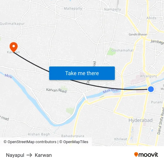 Nayapul to Karwan map