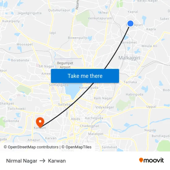 Nirmal Nagar to Karwan map