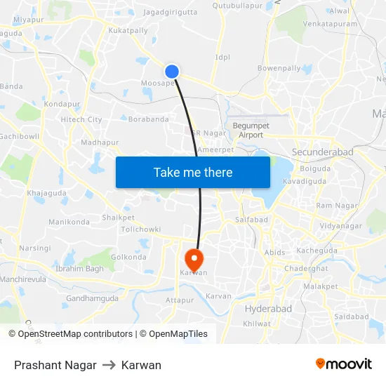 Prashant Nagar to Karwan map