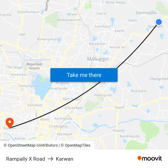 Rampally X Road to Karwan map