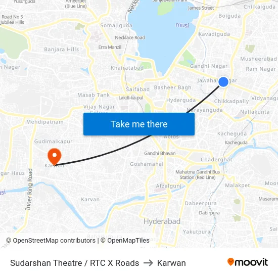 Sudarshan Theatre / RTC X Roads to Karwan map