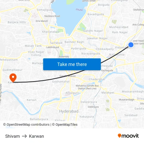 Shivam to Karwan map