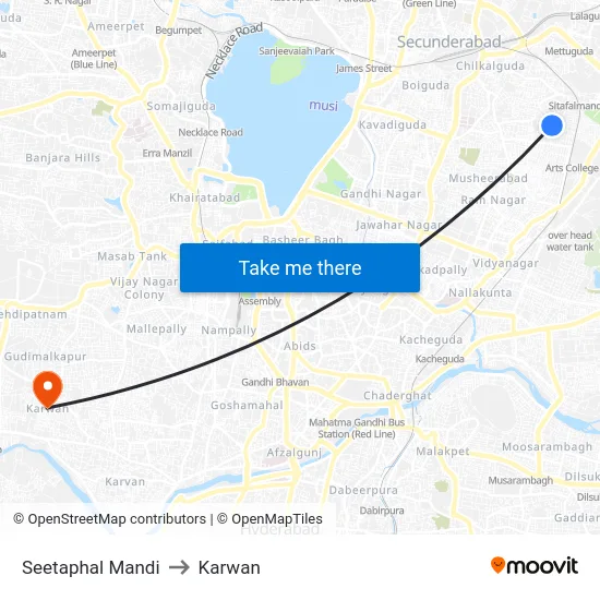 Seetaphal Mandi to Karwan map