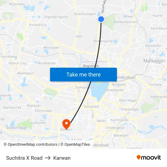 Suchitra X Road to Karwan map