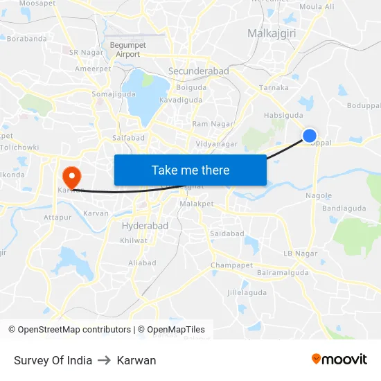 Survey Of India to Karwan map