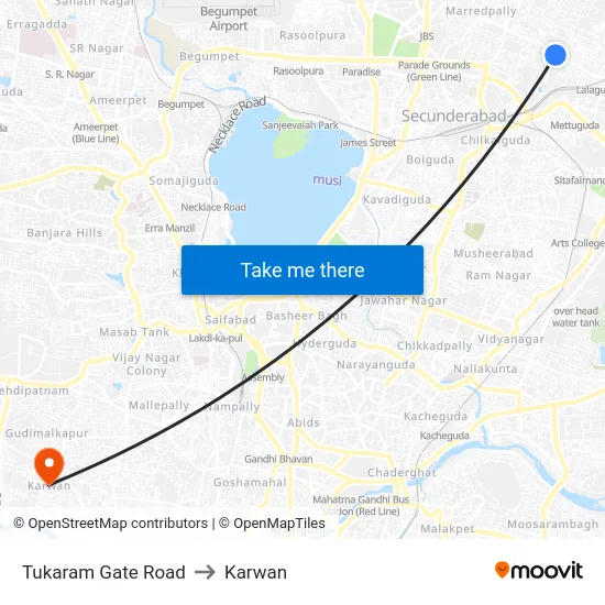 Tukaram Gate Road to Karwan map