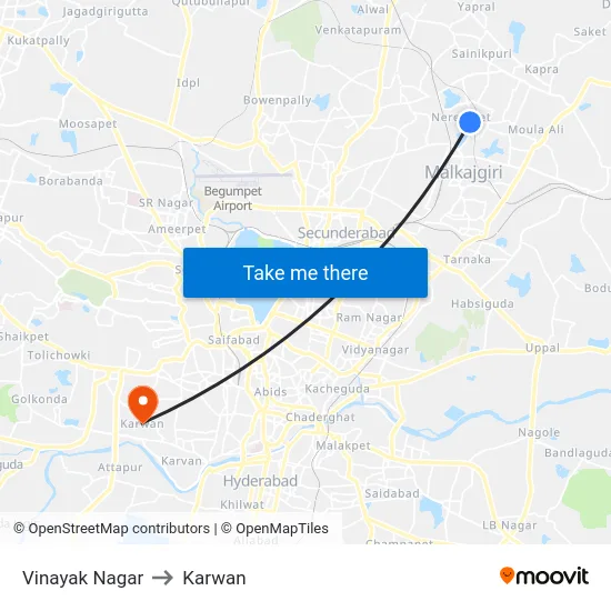 Vinayak Nagar to Karwan map