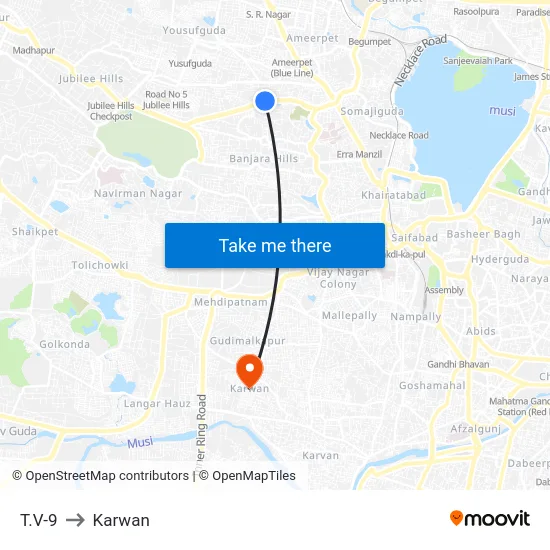 T.V-9 to Karwan map