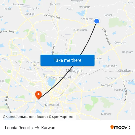 Leonia Resorts to Karwan map