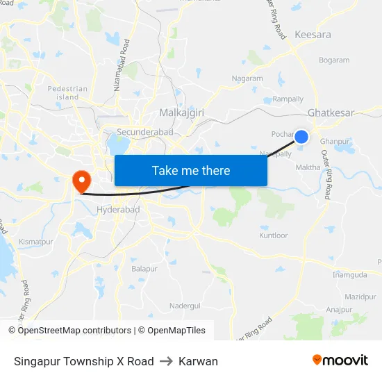Singapur Township X Road to Karwan map