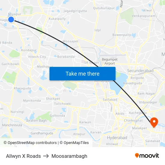 Allwyn X Roads to Moosarambagh map