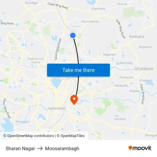 Sharan Nagar to Moosarambagh map