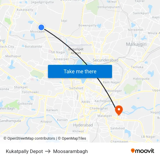 Kukatpally Depot to Moosarambagh map