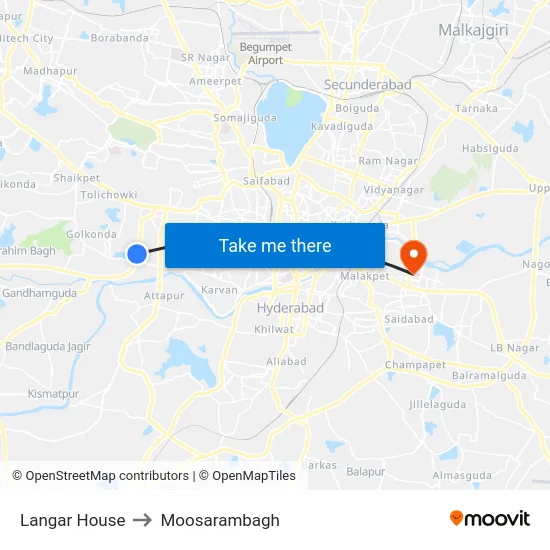 Langar House to Moosarambagh map