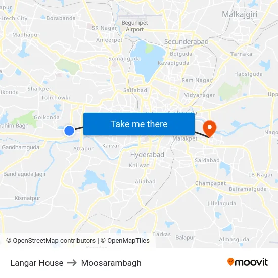 Langar House to Moosarambagh map