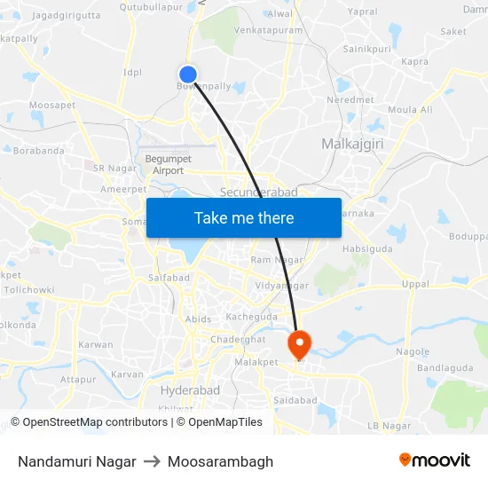 Nandamuri Nagar to Moosarambagh map