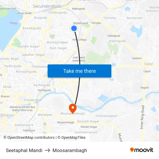 Seetaphal Mandi to Moosarambagh map