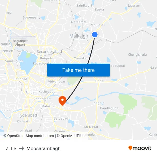 Z.T.S to Moosarambagh map