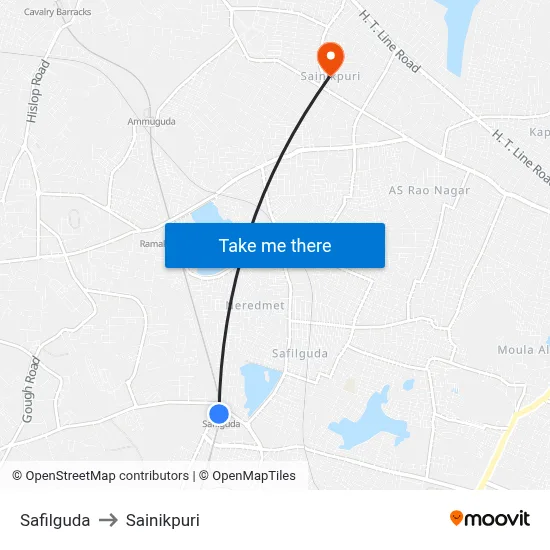 Safilguda to Sainikpuri map