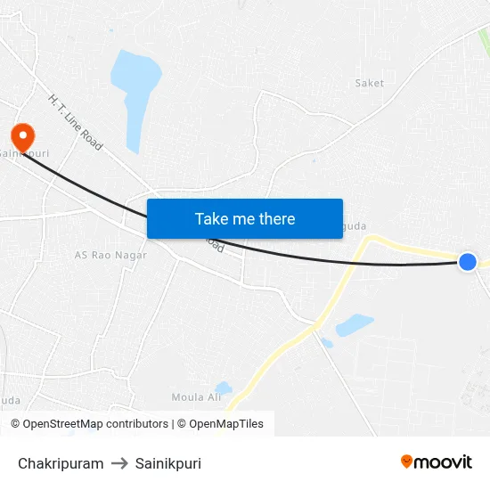 Chakripuram to Sainikpuri map