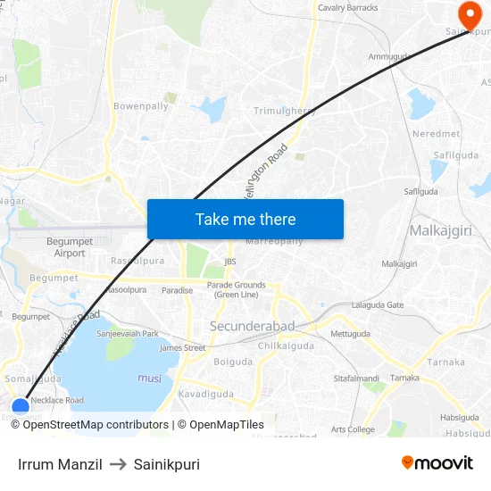 Irrum Manzil to Sainikpuri map