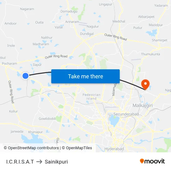 I.C.R.I.S.A.T to Sainikpuri map
