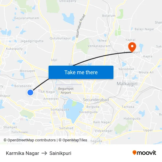 Karmika Nagar to Sainikpuri map