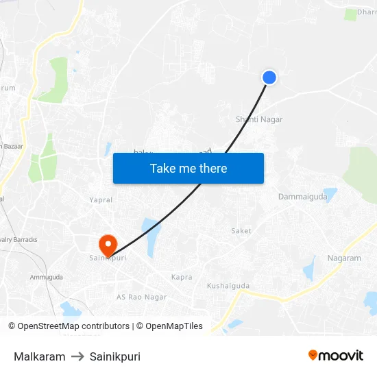 Malkaram to Sainikpuri map