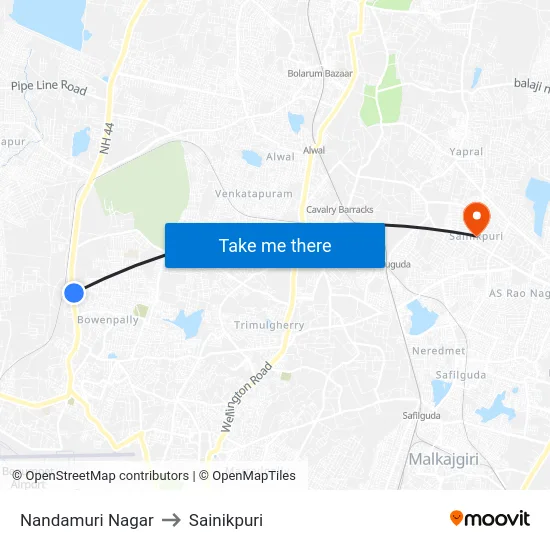 Nandamuri Nagar to Sainikpuri map