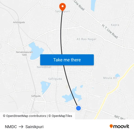 NMDC to Sainikpuri map