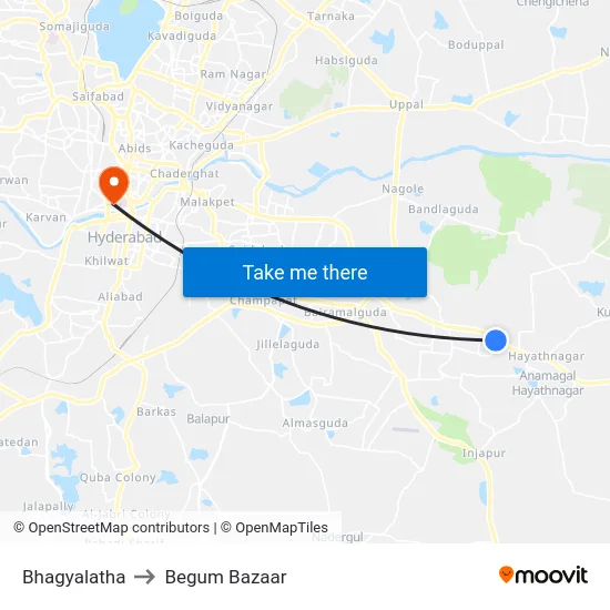 Bhagyalatha to Begum Bazaar map