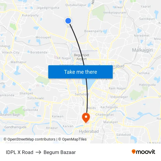 IDPL X Road to Begum Bazaar map