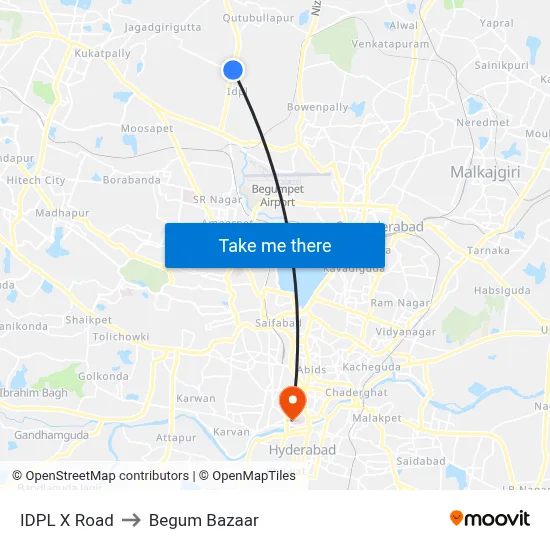 IDPL X Road to Begum Bazaar map