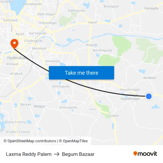 Laxma Reddy Palem to Begum Bazaar map