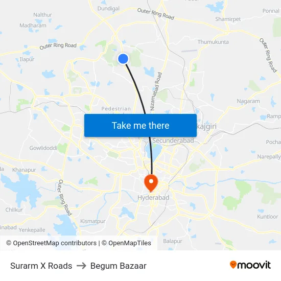 Surarm X Roads to Begum Bazaar map