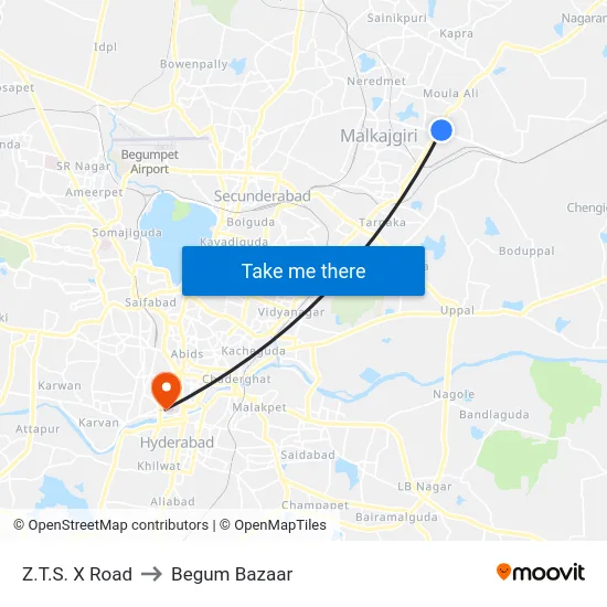 Z.T.S. X Road to Begum Bazaar map