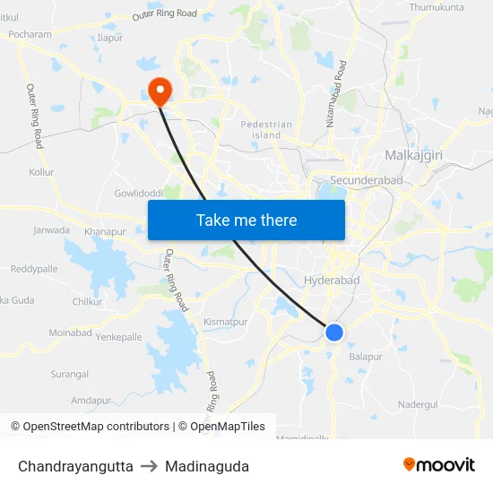 Chandrayangutta to Madinaguda map