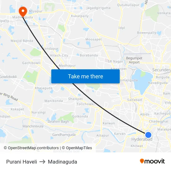 Purani Haveli to Madinaguda map