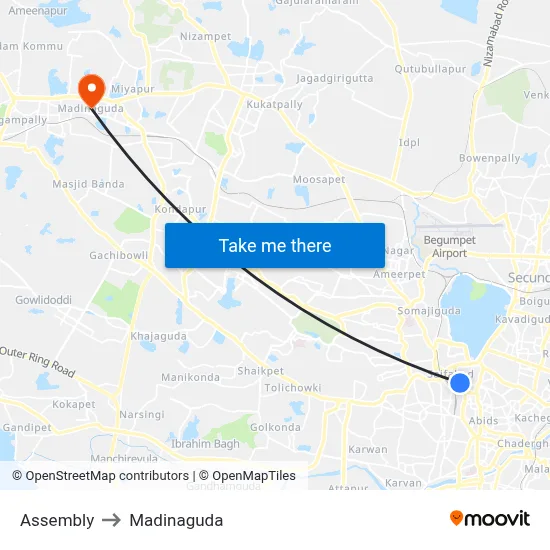 Assembly to Madinaguda map