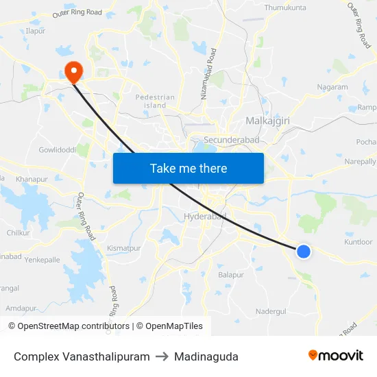 Complex Vanasthalipuram to Madinaguda map