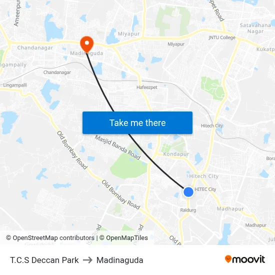T.C.S Deccan Park to Madinaguda map