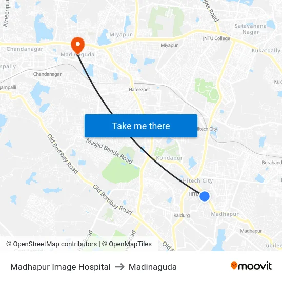 Madhapur Image Hospital to Madinaguda map