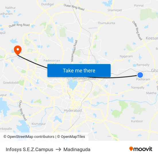 Infosys S.E.Z.Campus to Madinaguda map
