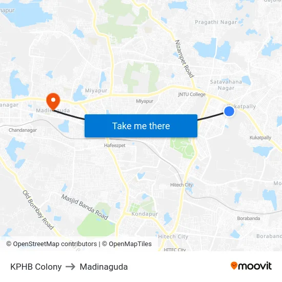KPHB Colony to Madinaguda map
