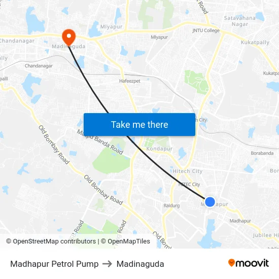 Madhapur Petrol Pump to Madinaguda map