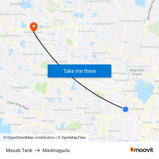 Masab Tank to Madinaguda map