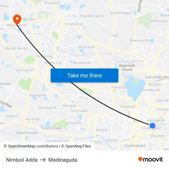 Nimboli Adda to Madinaguda map