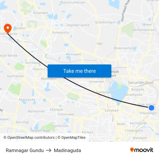 Ramnagar Gundu to Madinaguda map