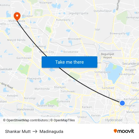 Shankar Mutt to Madinaguda map