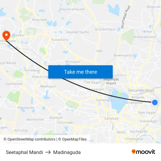 Seetaphal Mandi to Madinaguda map